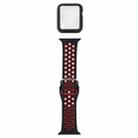 Silicone Watch Band + Protective Case with Screen Protector Set For Apple Watch Series 6 & SE & 5 & 4 40mm(Black Red) - 1