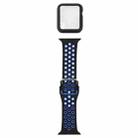 Silicone Watch Band + Protective Case with Screen Protector Set For Apple Watch Series 6 & SE & 5 & 4 40mm(Black Blue) - 1