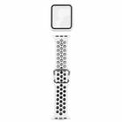 Silicone Watch Band + Protective Case with Screen Protector Set For Apple Watch Series 6 & SE & 5 & 4 40mm(White Black) - 1