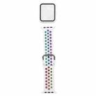 Silicone Watch Band + Protective Case with Screen Protector Set For Apple Watch Series 6 & SE & 5 & 4 40mm(White Colorful) - 1