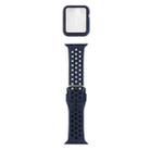 Silicone Watch Band + Protective Case with Screen Protector Set For Apple Watch Series 3 & 2 & 1 42mm(Blue Black) - 1