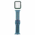 Silicone Watch Band + Protective Case with Screen Protector Set For Apple Watch Series 3 & 2 & 1 42mm(Cyan Black) - 1