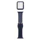 Silicone Watch Band + Protective Case with Screen Protector Set For Apple Watch Series 6 & SE & 5 & 4 44mm(Blue Black) - 1