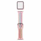 Silicone Watch Band + Protective Case with Screen Protector Set For Apple Watch Series 6 & SE & 5 & 4 44mm(Pink Colorful) - 1