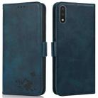 For Samsung Galaxy A01 Embossed Cat Butterflies Pattern Horizontal Flip Leather Case with Card Slot & Holder & Wallet(Green) - 1