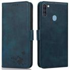 For Samsung Galaxy A11 / M11 Embossed Cat Butterflies Pattern Horizontal Flip Leather Case with Card Slot & Holder & Wallet(Blue) - 1