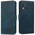 For Samsung Galaxy A20 / A30 Embossed Cat Butterflies Pattern Horizontal Flip Leather Case with Card Slot & Holder & Wallet(Blue) - 1