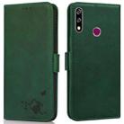 For Samsung Galaxy A20s Embossed Cat Butterflies Pattern Horizontal Flip Leather Case with Card Slot & Holder & Wallet(Green) - 1