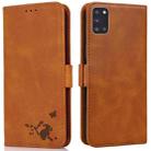 For Samsung Galaxy A31 Embossed Cat Butterflies Pattern Horizontal Flip Leather Case with Card Slot & Holder & Wallet(Orange) - 1