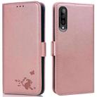 For Samsung Galaxy A70 / A70s Embossed Cat Butterflies Pattern Horizontal Flip Leather Case with Card Slot & Holder & Wallet(Pink) - 1
