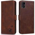 For Samsung Galaxy A71 5G / A Quantum Embossed Cat Butterflies Pattern Horizontal Flip Leather Case with Card Slot & Holder & Wallet(Brown) - 1