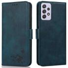 For Samsung Galaxy A72 5G Embossed Cat Butterflies Pattern Horizontal Flip Leather Case with Card Slot & Holder & Wallet(Blue) - 1