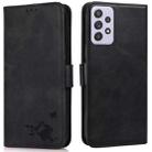 For Samsung Galaxy A72 5G Embossed Cat Butterflies Pattern Horizontal Flip Leather Case with Card Slot & Holder & Wallet(Black) - 1