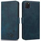 For Samsung Galaxy Note10 Lite / A81 Embossed Cat Butterflies Pattern Horizontal Flip Leather Case with Card Slot & Holder & Wallet(Blue) - 1