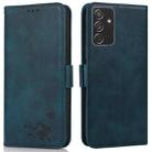 For Samsung Galaxy A82 5G Embossed Cat Butterflies Pattern Horizontal Flip Leather Case with Card Slot & Holder & Wallet(Blue) - 1
