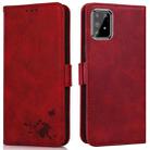 For Samsung Galaxy A91 / S10 Lite Embossed Cat Butterflies Pattern Horizontal Flip Leather Case with Card Slot & Holder & Wallet(Red) - 1
