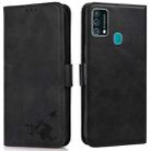For Samsung Galaxy F41 / M31 Embossed Cat Butterflies Pattern Horizontal Flip Leather Case with Card Slot & Holder & Wallet(Black) - 1