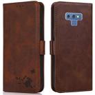 For Samsung Galaxy Note9 Embossed Cat Butterflies Pattern Horizontal Flip Leather Case with Card Slot & Holder & Wallet(Brown) - 1