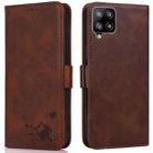 For Samsung Galaxy A42 5G Embossed Cat Butterflies Pattern Horizontal Flip Leather Case with Card Slot & Holder & Wallet(Brown) - 1