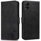For Samsung Galaxy M51 Embossed Cat Butterflies Pattern Horizontal Flip Leather Case with Card Slot & Holder & Wallet(Black) - 1