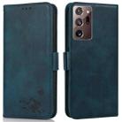 For Samsung Galaxy Note20 Ultra 5G/4G Embossed Cat Butterflies Pattern Horizontal Flip Leather Case with Card Slot & Holder & Wallet(Blue) - 1