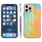 For iPhone 13 mini IMD Process Rendering Watercolor Aurora Pattern TPU + PC Shockproof Case (Yellow) - 1