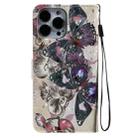 3D Painted Pattern Horizontal Flip Leather Case with Holder & Card Slots & Wallet For iPhone 13 Pro Max(Black Butterfly) - 3