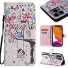 3D Painted Pattern Horizontal Flip Leather Case with Holder & Card Slots & Wallet For iPhone 13 Pro Max(Girl Under The Tree) - 1