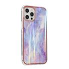 Aurora Cloud Electroplating Gold Edge Double-sided IMD Pattern TPU Case For iPhone 13 Pro(Light Purple) - 2