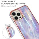Aurora Cloud Electroplating Gold Edge Double-sided IMD Pattern TPU Case For iPhone 13 Pro(Light Purple) - 3
