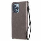 For iPhone 13 Pro Cat Bee Embossing Pattern Shockproof Horizontal Flip Leather Case with Holder & Card Slots & Wallet (Grey) - 3
