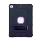 C5 Four Corners Shockproof Silicone + PC Protective Case with Holder For iPad 9.7 2018 / 2017(Black + Purple) - 1