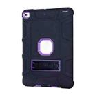 C5 Four Corners Shockproof Silicone + PC Protective Case with Holder For iPad 9.7 2018 / 2017(Black + Purple) - 2