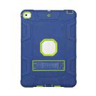 C5 Four Corners Shockproof Silicone + PC Protective Case with Holder For iPad 9.7 2018 / 2017(Navy Blue + Lemon Yellow) - 1