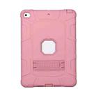 C5 Four Corners Shockproof Silicone + PC Protective Case with Holder For iPad 9.7 2018 / 2017(Rose Gold) - 1