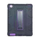 C5 Four Corners Shockproof Silicone + PC Protective Case with Holder For iPad 4 / 3 / 2(Black + Purple) - 1