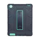C5 Four Corners Shockproof Silicone + PC Protective Case with Holder For iPad 4 / 3 / 2(Black + Light Green) - 1