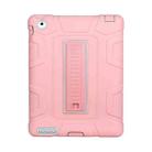 C5 Four Corners Shockproof Silicone + PC Protective Case with Holder For iPad 4 / 3 / 2(Rose Gold + Grey) - 1