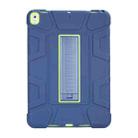C5 Four Corners Shockproof Silicone + PC Protective Case with Holder For iPad Air 3 10.5 2019 / iPad Pro 10.5(Navy Blue + Lemon Yellow) - 1