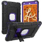 C5 Four Corners Shockproof Silicone + PC Protective Case with Holder For iPad mini 5 / 4(Black + Purple) - 1