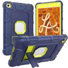 C5 Four Corners Shockproof Silicone + PC Protective Case with Holder For iPad mini 5 / 4(Navy Blue + Lemon Yellow) - 1