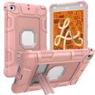 C5 Four Corners Shockproof Silicone + PC Protective Case with Holder For iPad mini 5 / 4(Rose Gold + Grey) - 1