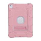C5 Four Corners Shockproof Silicone + PC Protective Case with Holder For iPad Pro 9.7(Rose Gold + Grey) - 1