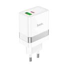 hoco N21 PD 30W Type-C / USB-C + QC 3.0 USB Mini Fast Charger, EU Plug(White) - 1