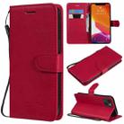 For iPhone 13 Pure Color Horizontal Flip Leather Case with Holder & Card Slots & Wallet & Lanyard(Red) - 1