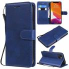 For iPhone 13 Pure Color Horizontal Flip Leather Case with Holder & Card Slots & Wallet & Lanyard(Blue) - 1