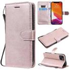For iPhone 13 Pure Color Horizontal Flip Leather Case with Holder & Card Slots & Wallet & Lanyard(Rose Gold) - 1