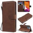 For iPhone 13 Pro Pure Color Horizontal Flip Leather Case with Holder & Card Slots & Wallet & Lanyard (Brown) - 1