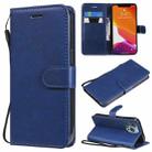 For iPhone 13 Pro Pure Color Horizontal Flip Leather Case with Holder & Card Slots & Wallet & Lanyard (Blue) - 1
