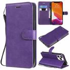 For iPhone 13 Pro Max Pure Color Horizontal Flip Leather Case with Holder & Card Slots & Wallet & Lanyard (Purple) - 1